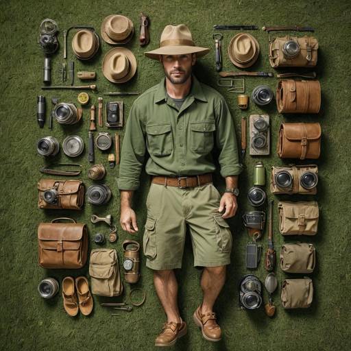 Man in Safari Outfit with Adventure Gear