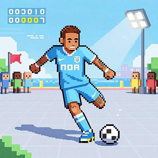 Neymar Jr Pixel Art Soccer Skill