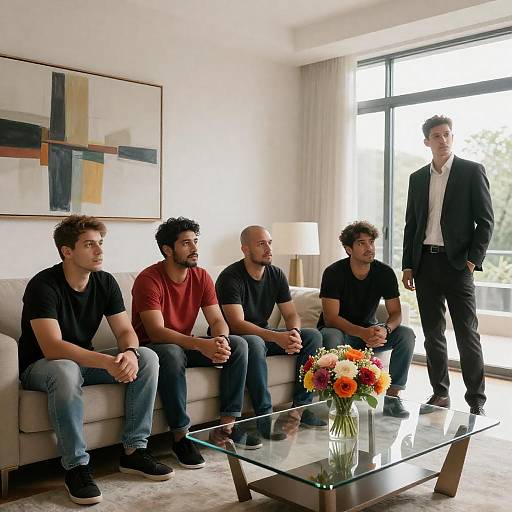 Five Men in Modern Living Room