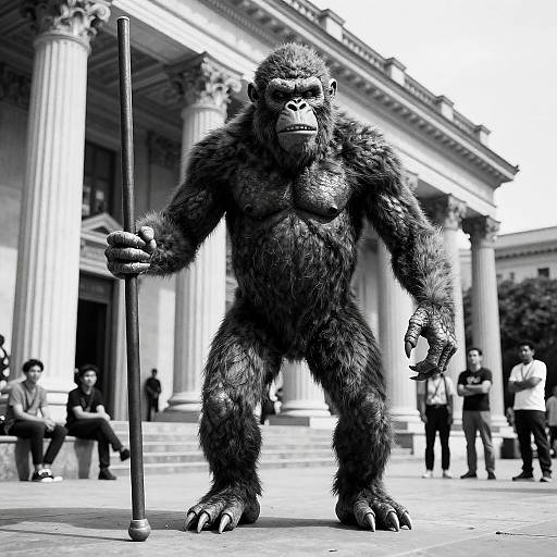Monstrous Ape Creature in Classical Setting