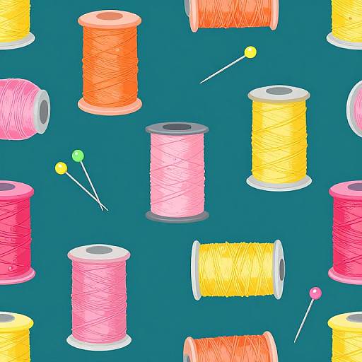Vibrant Sewing Supplies Seamless Pattern