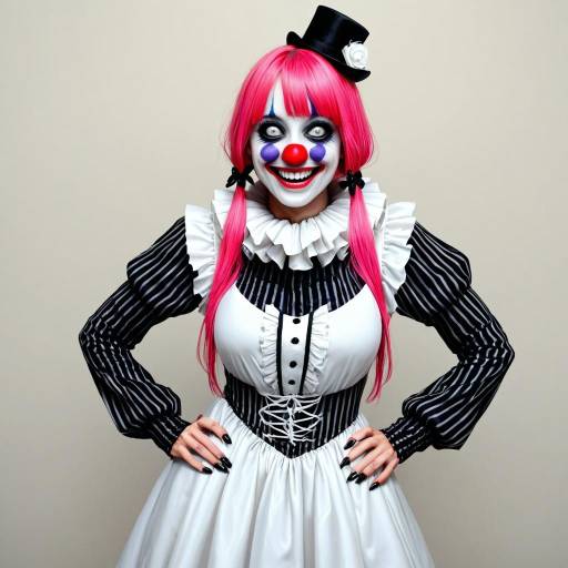 Eerie Clown Girl with Pink Hair Eerie Clown Girl with Pink Hair
