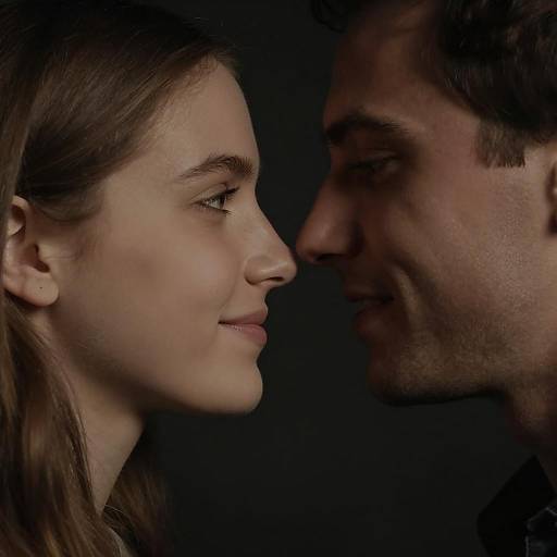 Intimate Close-Up of Couple Faces