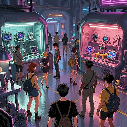 Futuristic Cyberpunk Marketplace Comic