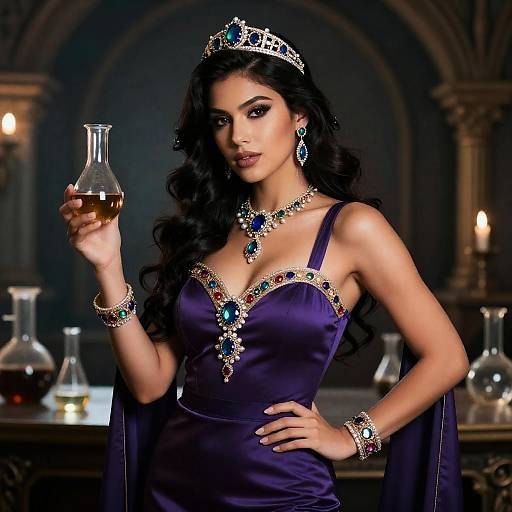 Enigmatic Alchemist in Jewel Tones