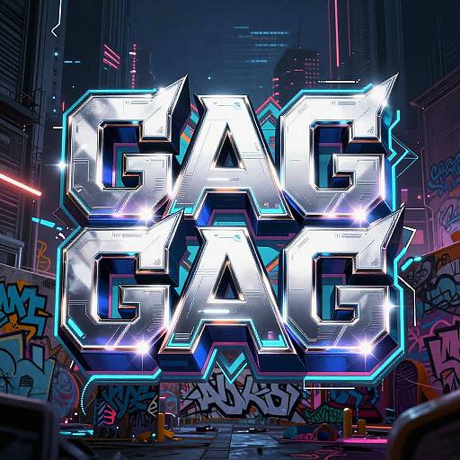 Futuristic Chrome Graffiti Letters