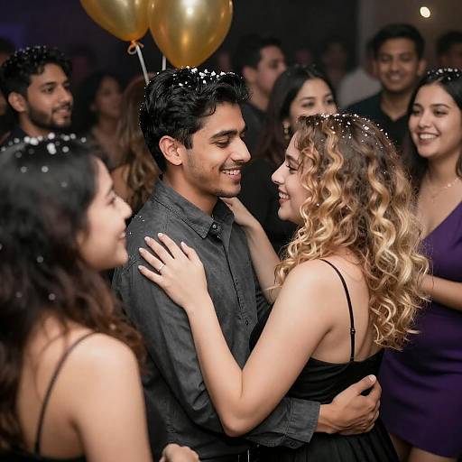 Lively Party Scene with Joyful Crowd