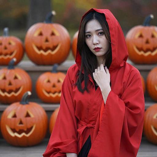 Woman in Red Robe Halloween