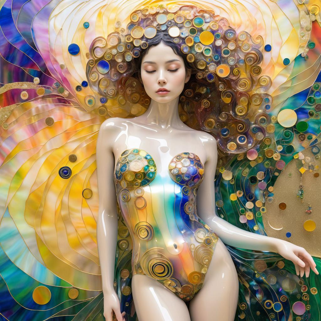 Vibrant Klimt-Inspired Mixed Media Masterpiece