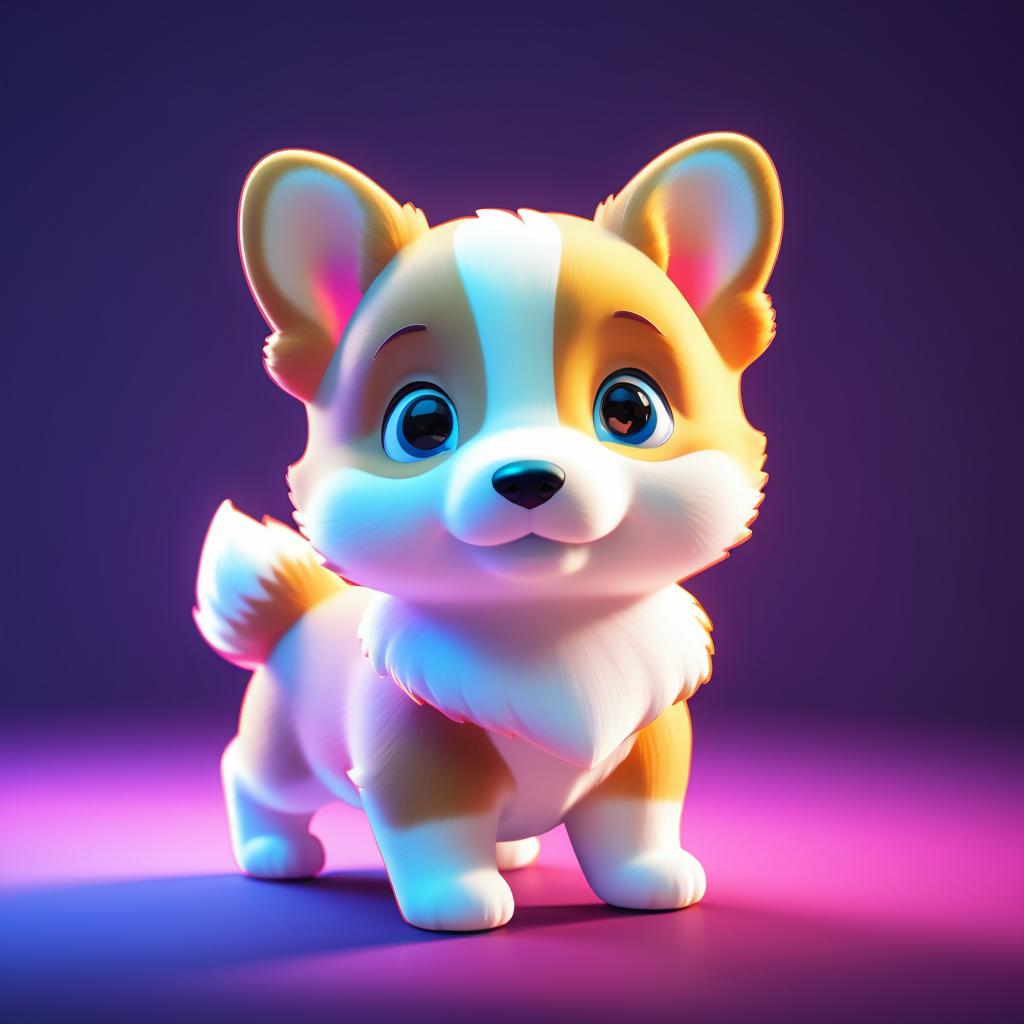 Vibrant Corgi Puppy in Dramatic Lighting