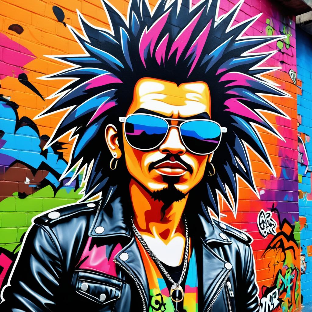 Bold Cartoon Rockstar Street Art