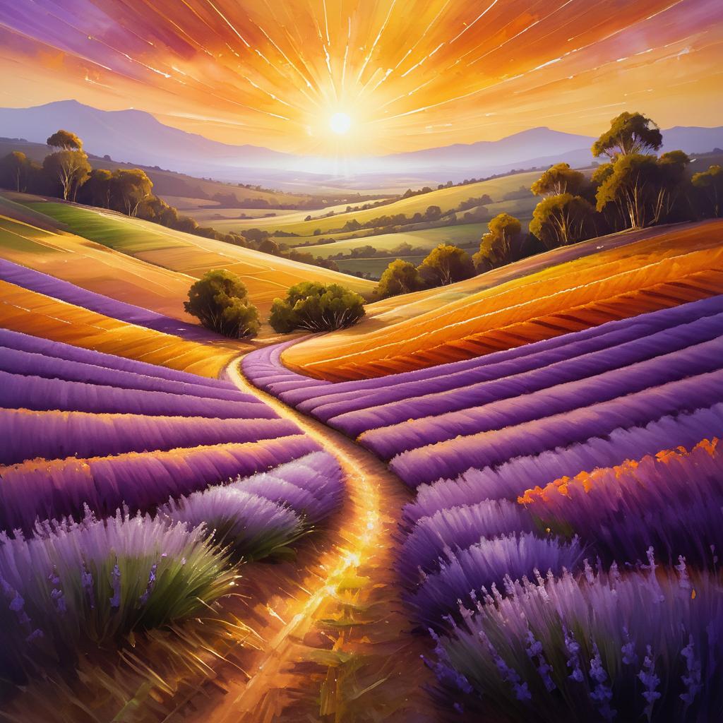 Mystical Lavender Fields and Cosmic Light