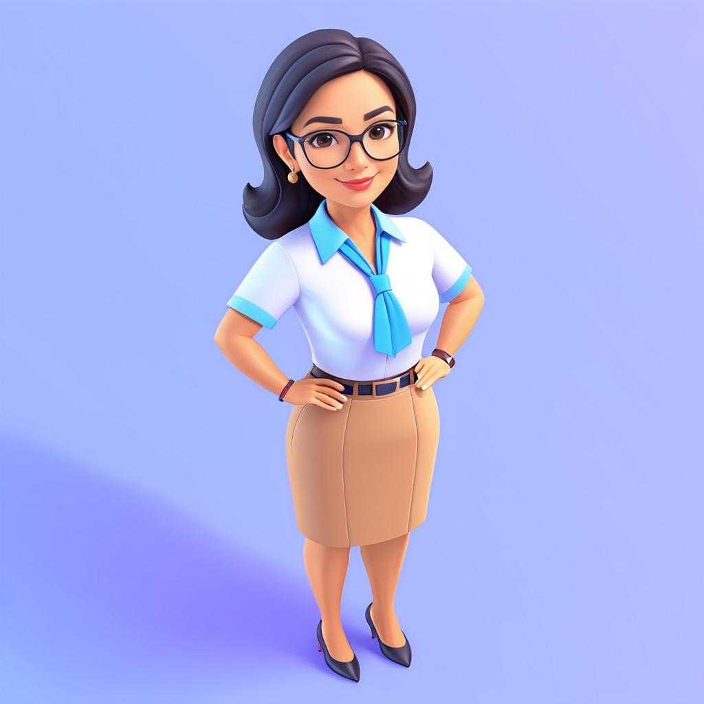 Isometric Cute Illustration of a Teacher