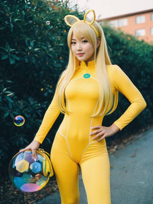 Woman in Honey Lemon Cosplay Costume