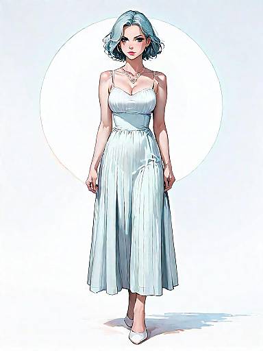 Realistic Comic-Sourced Woman in Mini Dress