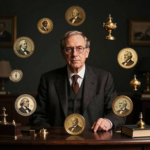 Mysterious Figure with Rothschild Wealth Symbols