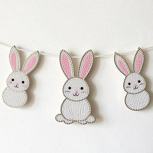 Easter Bunny Beaded Banner Craft