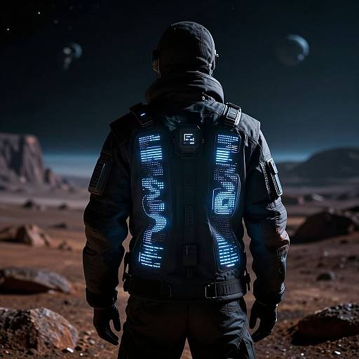 Sci-Fi LED Jacket on Alien Planet