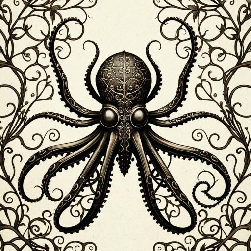 Intricate Beetle-Octopus Hybrid Art Design Intricate Beetle-Octopus Hybrid Art Design