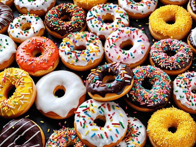 Colorful Donuts with Sprinkles