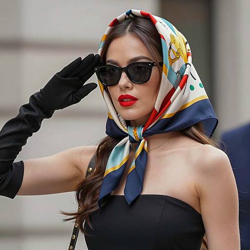 Stylish Woman Saluting in Colors