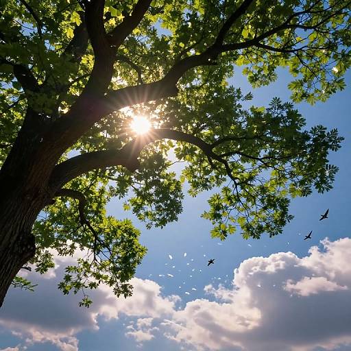 Celestial Glow Through Ancient Tree