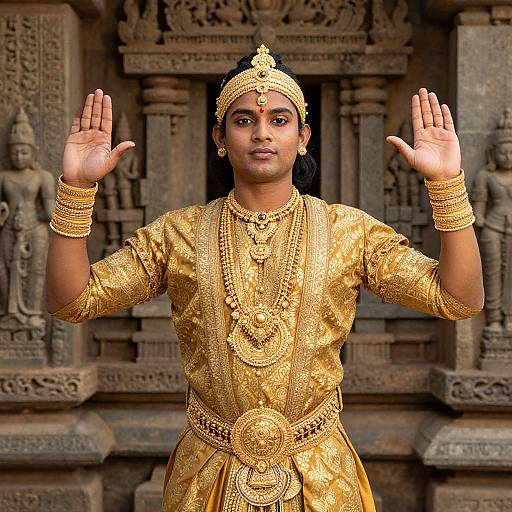Radiant South Asian Man in Traditional Attire