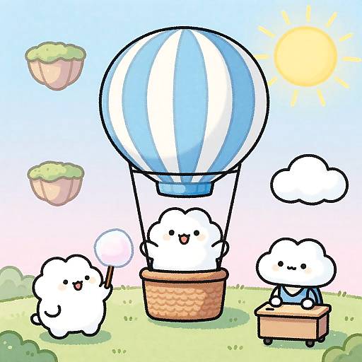 Whimsical Cloud Creature Balloon Festival
