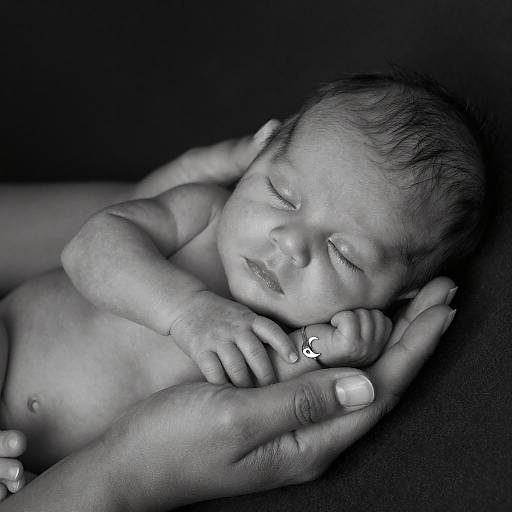 Intimate Black-and-White Newborn Portrait