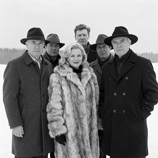 Charming Winter Portrait in Black and White