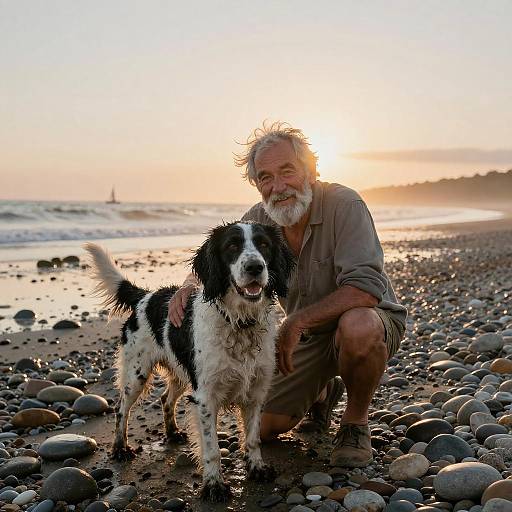 Joyful Companionship at Sunset Beach