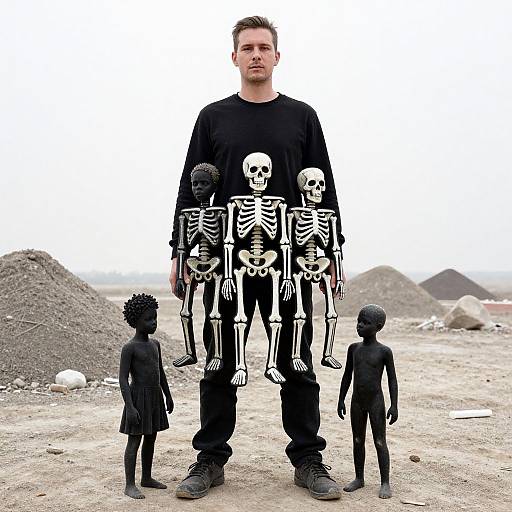 Monochrome Hierarchy Holding African Skeleton