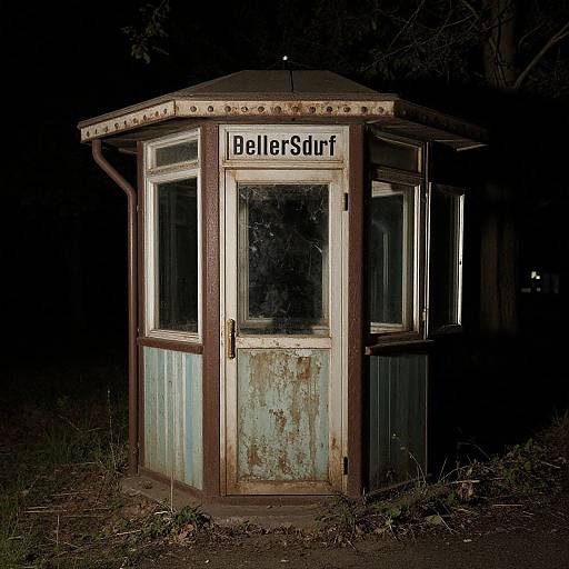 Abandoned 70s German Kiosk at Night