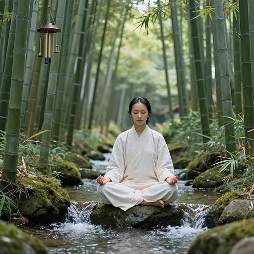 Mizumizuni Meditating in Bamboo Grove