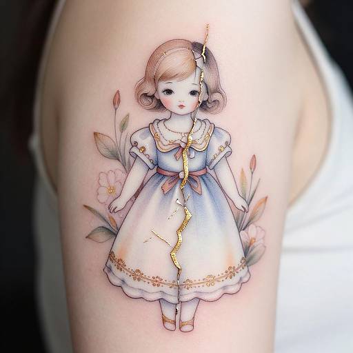 Kintsugi Porcelain Doll Tattoo