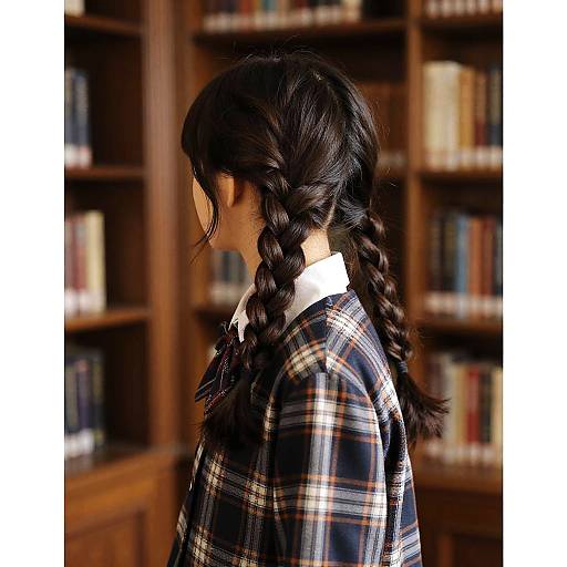 Micro Bangs in Classic Library Style