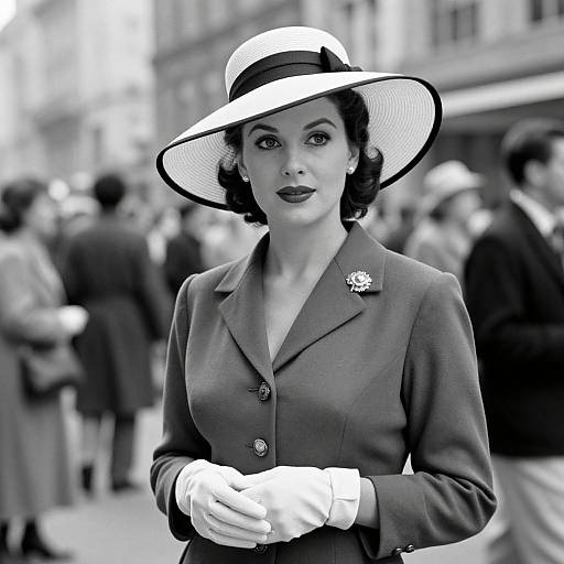 Vintage 1940s Elegance in Black-and-White