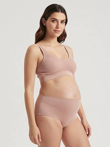 Pastel Maternity Lingerie Fashion Portrait