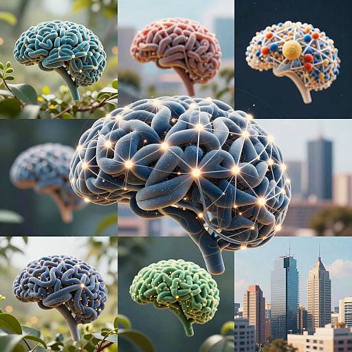 AI Neural Networks Merging Nature and Urban