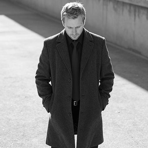 Melancholic Man in Sunlit Shadows