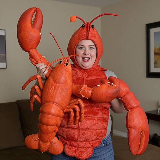 Plus Size Woman in Lobster Costume