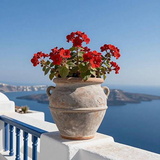 Enchanting Mediterranean Balcony with Flowers