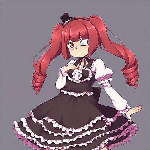 Illustration of Hanazono yurine, jashin-chan dropkick in the style of Kuromiya