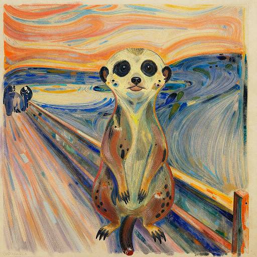 Vibrant Mr. Meerkat in Mixed Styles