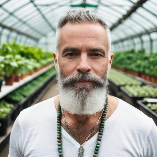Elegant Man Portrait in Greenhouse