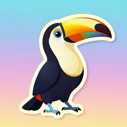 Colorful Tropical Toucan Sticker