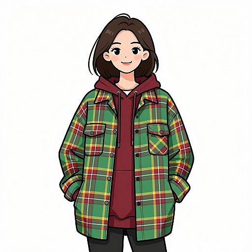 Smiling Woman in Layered Streetwear