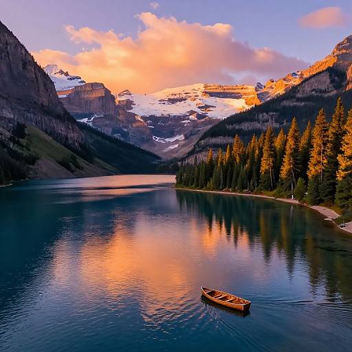 Golden Hour Lakeside in Canadian Rockies