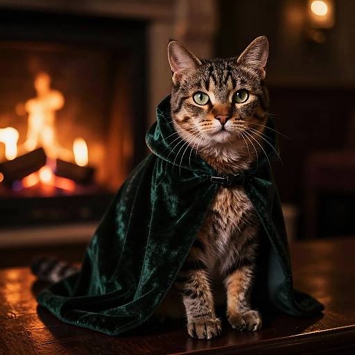 Exotic Shorthair Cat in Velvet Cape