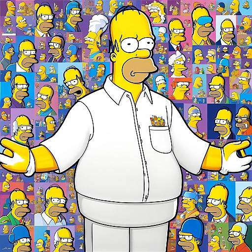 Homer Simpson Collage with White Shirt